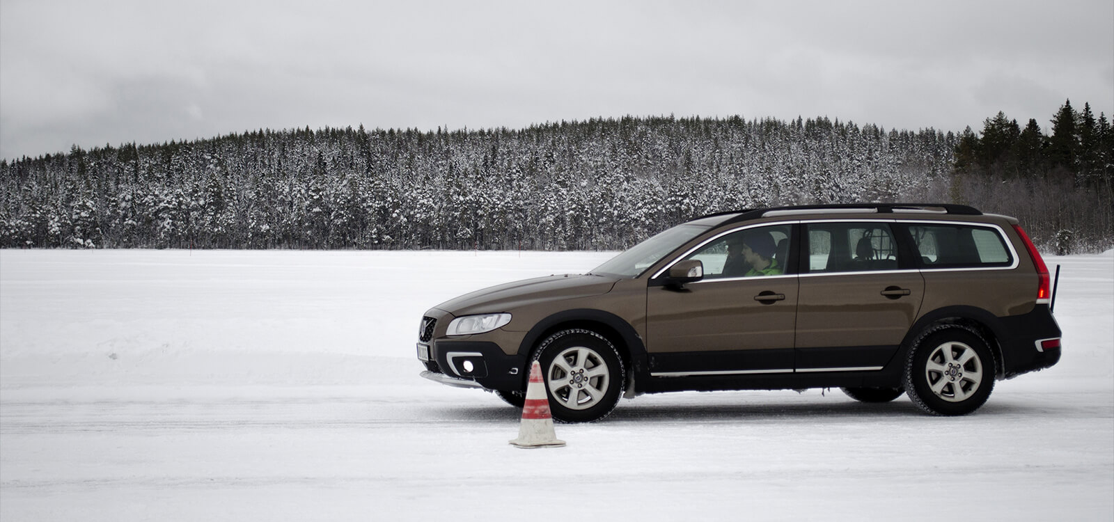car on road in winter conditions